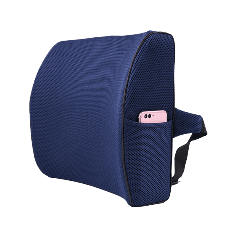 Housse en maille perméable à l'air, oreiller de soutien lombaire, coussin de dos confortable en mousse à mémoire de forme